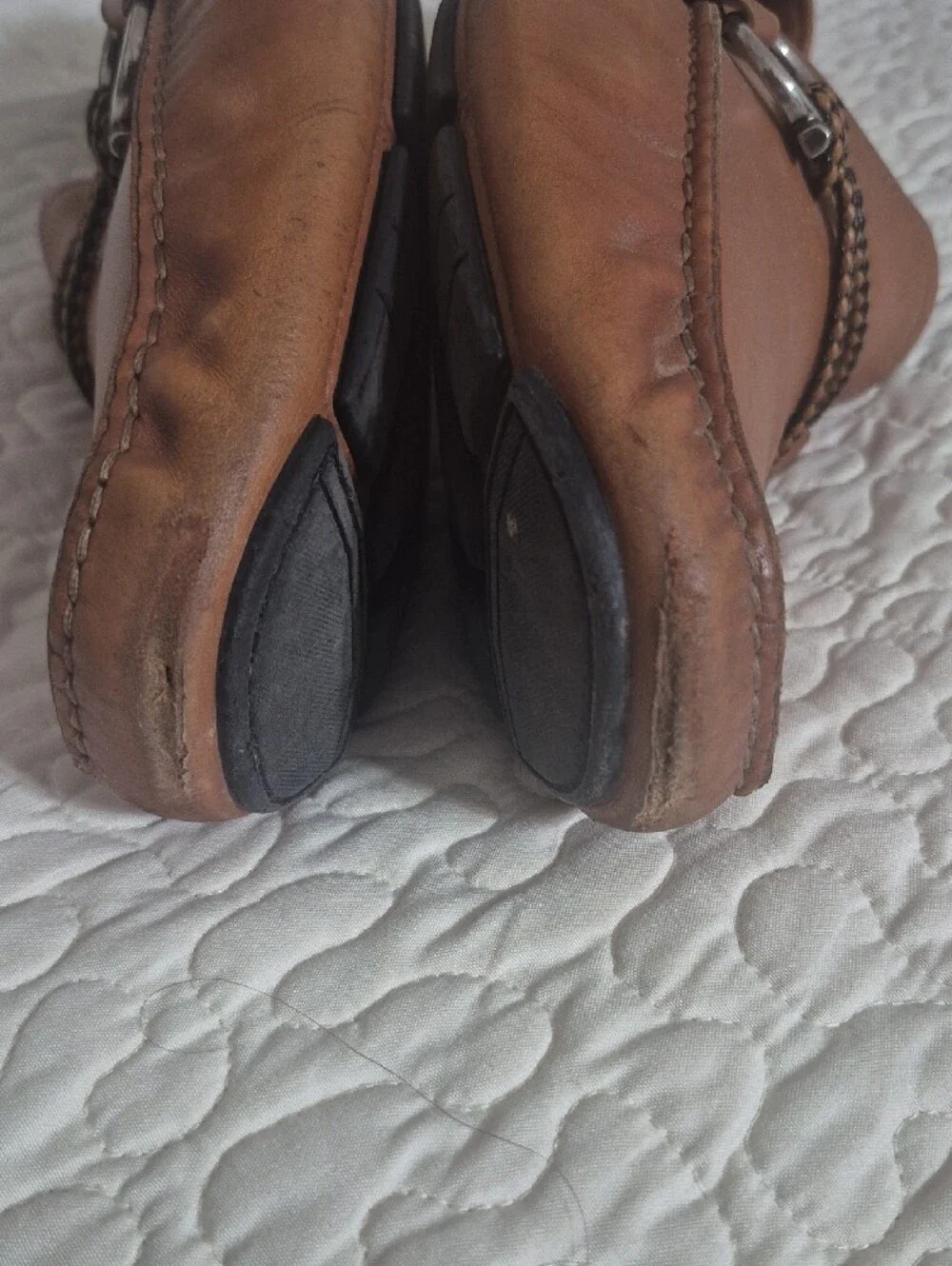 Salvatore Ferragamo Tan Leather Bit-Trim Loafers Size 11.